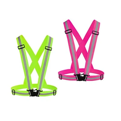 Image of Chiwo Reflective Vest Running Gear 2Pack, High Visibility Adjustable Safety Ves for Night Cycling,Hiking, Jogging,Dog Walking