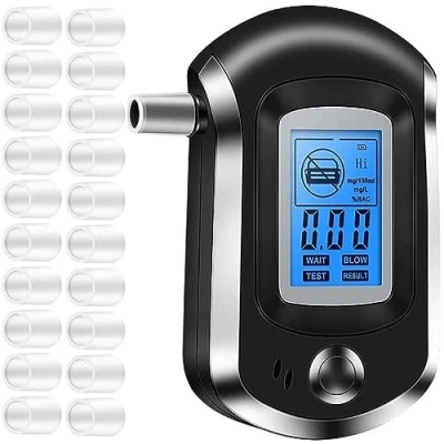 Image of Dokduk Alcohol Breathalyzer with 20Pcs Mouthpieces, Portable Breath Tester, High Accuracy Detector and LCD Display Digital Fast