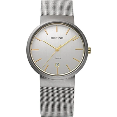 Image of BERING Unisex Analog Quartz titanium collection Watch with stainless steel Strap and Sapphire Crystal 11036 004