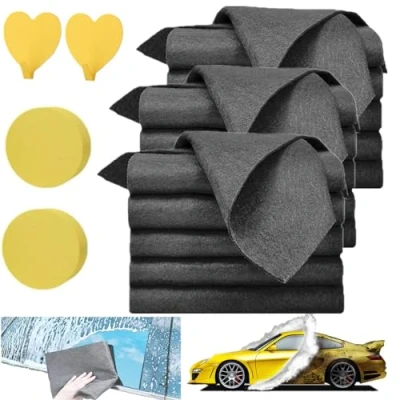 Image of Donubiiu Streak Free Magic Cleaning Cloths,Cleaning Cloths,Magic Wipes,Microfiber Thickened Cloth for Home Car All Purpose (15 Pcs