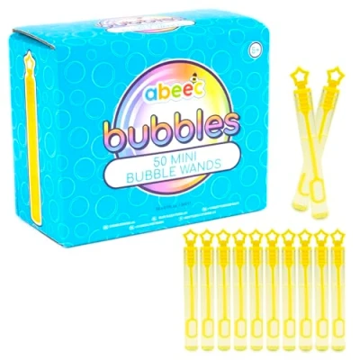 Image of abeec 50 Mini Bubble Wands Party Bag Fillers For Kids Bubbles Bags Multipack Games