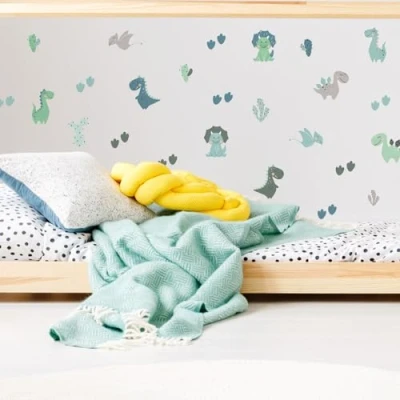 Image of Stickerscape Dinosaur Wall Stickers (Green Dinosaurs) Nursery Stickers, Dino Decals, Decor, Themed Bedroom Easy to Apply, Cleanly Removable