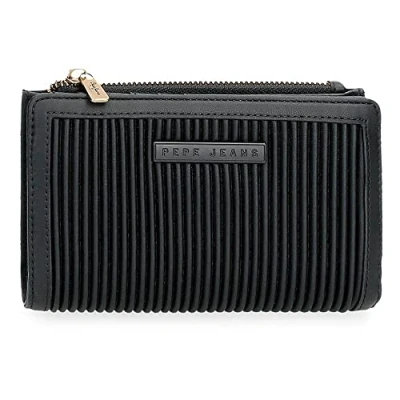 Image of Pepe Jeans Aurora Wallet with Black Card Holder 17x10x2 cm Synthetic Leather