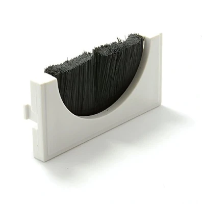 Image of kenable 50mm x 25mm Cable Entry 180 Brush Plate/Insert for Face Plates White [25x50 Plate]