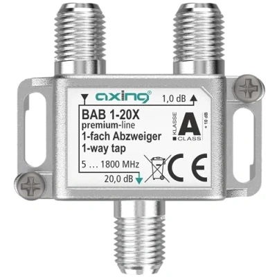 Image of Axing BAB 1 20X Way Splitter 20 dB 5 1800 MHz TV Data Internet Cable