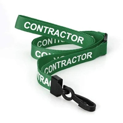 Image of CKB LTD Green Contractor Lanyards Breakaway Safety Lanyard Neck Strap Swivel Plastic Clip for ID Card Holder Pull Quick Release Design Pack of 100
