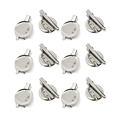 Image of CKB Ltd 20x Silver Tone Alligator Prong Clip Brooches CKB10853 Plus Pin Needle Badge 45x30mm Findings