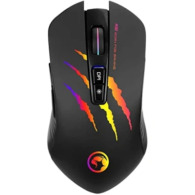 Image of MARVO M312 Gaming Mouse Rainbow RGB Lighting, Adjustable 4800dpi Optical Sensor, 7 Programmable Buttons, USB 2.0 Connection, Black