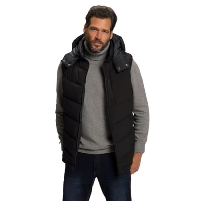 Image of JP 1880 Menswear Big &amp; Tall Plus Size L 8XL DownTouch Padded Quilted Vest black XXXX Large 795026100 4XL