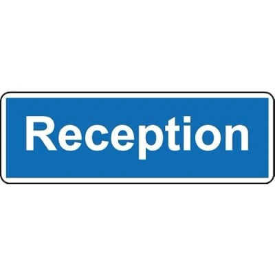 Image of Reception Safety Sign (L) Self Adhesive Sticker (300mm x 100mm)