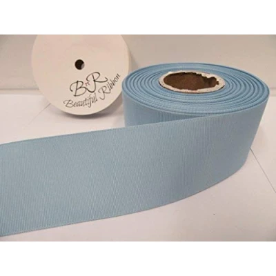 Image of Beautiful Ribbon 2 metres of 50mm Grosgrain Ribbed Light Powder Blue Double Sided 50 mm 5cm 2&quot; Inch
