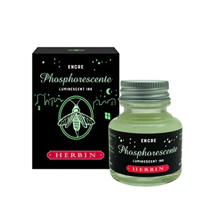 Image of Herbin 13690T 30ml bottle of phosphorescent ink for feathers, pens and brushes