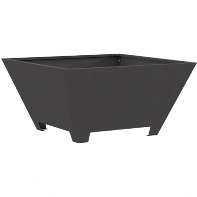 Image of vidaXL Fire Pit Square Black 60x60x30 cm Steel