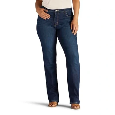 Image of Lee Women&#039;s Plus Size Instantly Slims Classic Relaxed Fit Monroe Straight Leg Jean, Ellis, 22 Petite