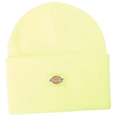Image of Dickies, Unisex, ACRYLIC CUFFED BEANIE HAT, NEON YELLOW, OS