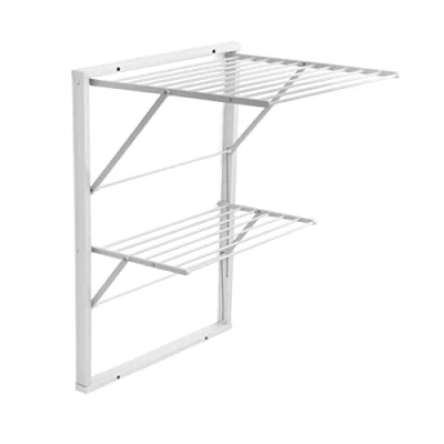 Image of Arredamenti Italia Wall Mounted Clothes Rack, Wood, White, APERTO:P63 x L69 H80 cm. CHI.: P3 H95 cm