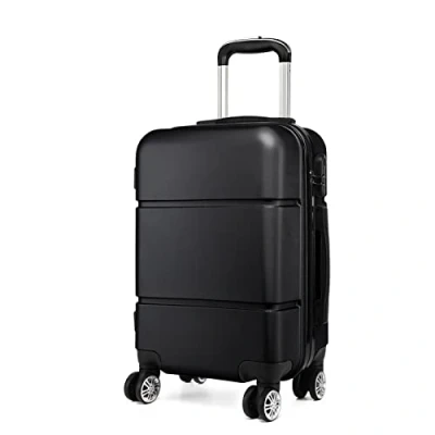 Image of Kono Suitcase 20&#039;&#039; Travel Carry On Hand Cabin Luggage Hard Shell Bag Lightweight, Black