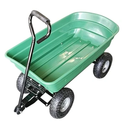Image of 75L Lightweight Rolling Portable Garden Yard Push Dump Cart Beach Wagon Trolley Wheel Barrow