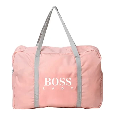 Image of Cabin Bag 45x36x20 for Easyjet Airlines Underseat Travel Holdall Carry on Hand Luggage Weekend Packable Duffel Bag,Sports Fitness (boss Lady (White Text))