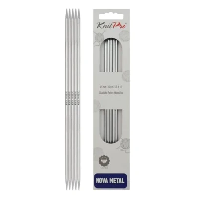 Image of KnitPro 20 cm x 3.5 mm Nova Double Pointed Needles, Silver