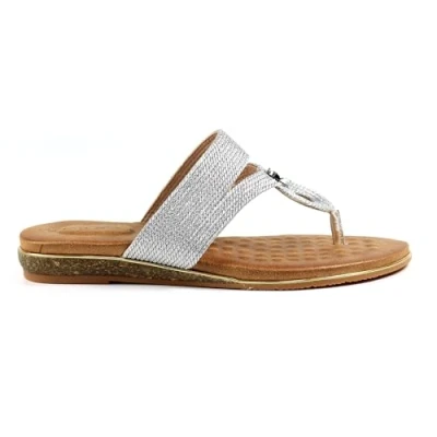 Image of Ladies Ezra Silver Sandal 4
