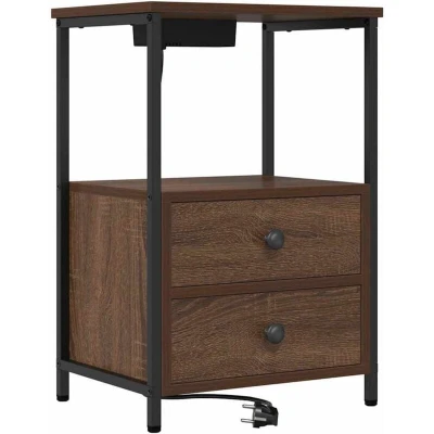 Image of vidaXL with Drawer Storage Brown oak Engineered Wood