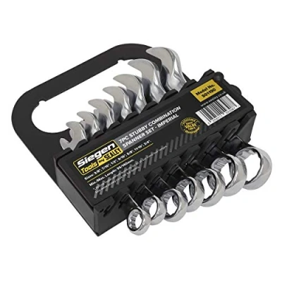 Image of Siegen Combination Spanner Set 7pc Stubby Imperial