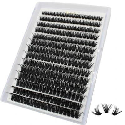 Image of Bransfy 266pcs 80D Thick Volume Eyelashes Clusters Natural Eyelash Extensions Russian D Curl Individual Cluster Makeup Tools Lashes(80D 0.07D 9 16mm)