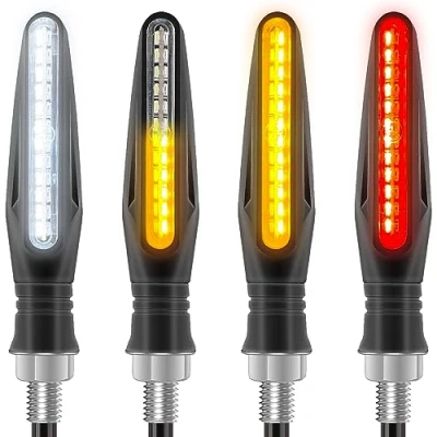 Image of Kinstecks [New Version] 4PCS Motorcycle Indicators Flowing Turn Signal Lights Motorbike Turning Daytime Running Brake 12V for