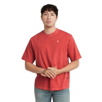 Image of G STAR RAW Men&#039;s Overdyed Destroyed Boxy R T Shirt, Pink (Finch Gd D24631 c756 g386), M