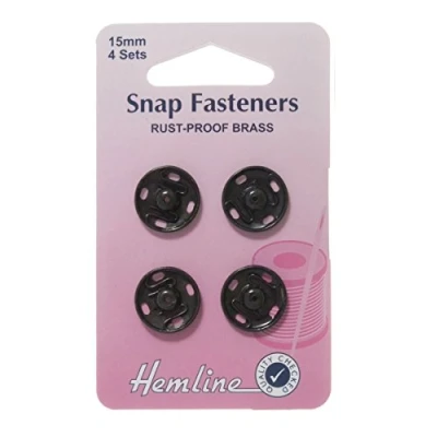 Image of Sew On Snap Fasteners 15mm Black
