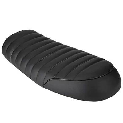 Image of Qiilu Motorcycle Seat, PU Leather Vintage Cafe Racer Flat Seat Saddle for CG125 GN CG CB400SS