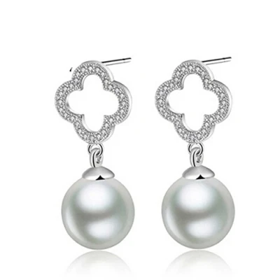 Image of Boowhol Stud Earrings 925 Sterling Silver Freshwater Pearl Hypoallergenic for Women