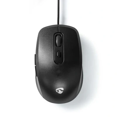 Image of Wireed Mouse Right Hand Easy Grip 800/1200/1600DPI 6 Button Black