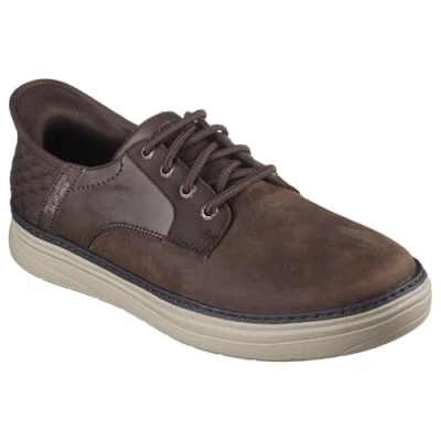 Image of Skechers Men&#039;s Hands Free Slip ins Hyland Sneaker, Cocoa Leather, 9.5 UK