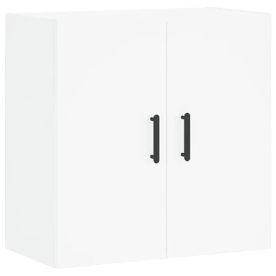 Image of vidaXL Wall Mounted Cabinet Engineered Wood Construction, White Storage Space for Living Room, Compact Design Small Spaces, Display Area on Top