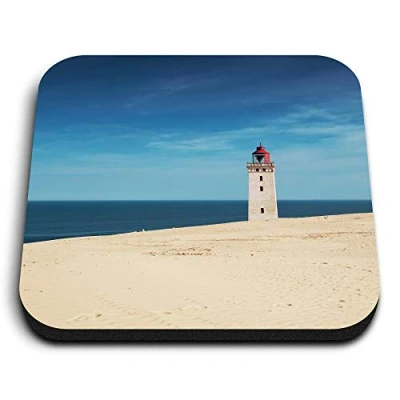 Image of 1 x Square MDF Fridge Magnet Rubjerg Knude Lighthouse Denmark 16263