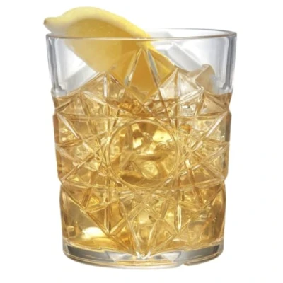 Image of AIOS nbreakable Polycarbonate Stackable Cut Glass Tumbler. Capacity 350ml.