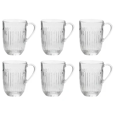 Image of La Rochere 631301CR (6) Mug, Clear, 13.5 fl oz (400 ml), Rabban, 6 Pieces