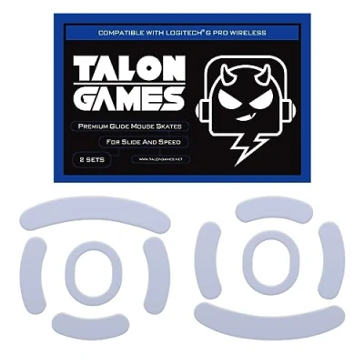 Image of 2Sets of TALONGAMES Rounded Curved Edges Mouse Feet Skates Compatible with Logitech G PRO Wireless GPW Gaming Replacement, 0.8mm, Pure PTFE Material Super Smooth Glide Pads