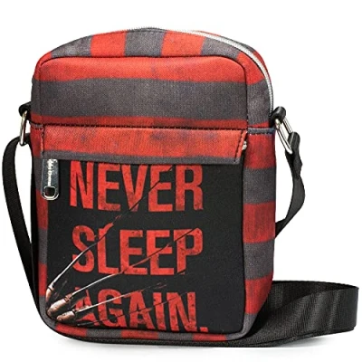 Image of Buckle Down Horror Bag, Cross Body, a Nightmare on Elm Street, Freddy Krueger Stripes, Canvas,