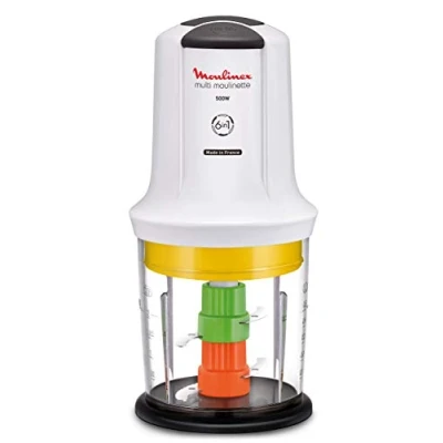 Image of Moulinex AT723110 6 in 1 Multi Moulinette, 500 W, 0.5 Liter, plastic, 2 speeds, White