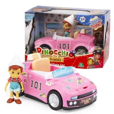 Image of Pinocchio And Friends Adventure Car with Action Figure, Vehicle Figure Playset