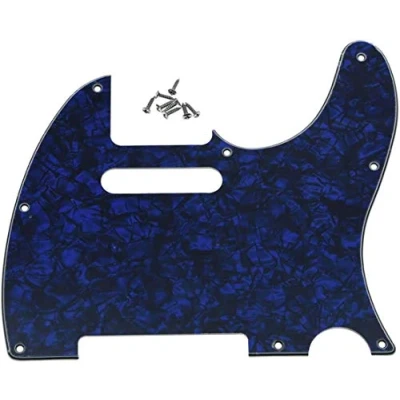Image of Dopro 8 Hole Tele Guitar Pickguard Scratch Plate for USA/Mexican FD Telecaster Blue Pearl