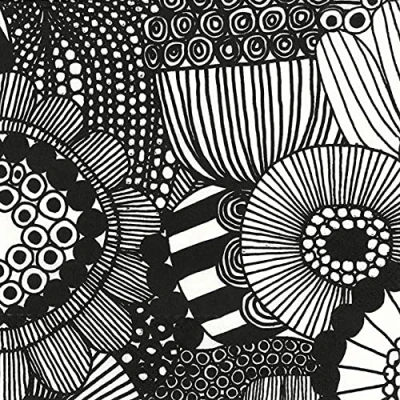 Image of Boston International IHR Marimekko 3 Ply Paper Luncheon Napkins, 5 x Inches, Siirtolapuutarha Black