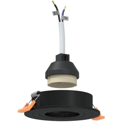 Image of vidaXL Recessed Spotlights 6 pcs Round GU10 Black Ø91 mm