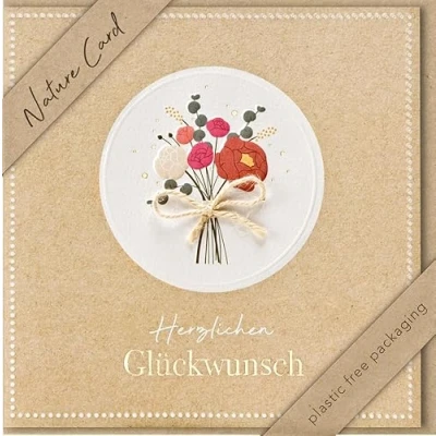 Image of bsb Greeting Card Bouquet Nature Sustainable Birthday Cards with Envelope Women &amp; Men 15.5 x cm