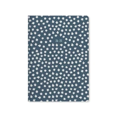 Image of Letts of London Daisies A5 Academic 2024/2025 week to view diary Blue