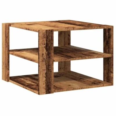 Image of vidaXL Coffee Table Rectangular Engineered Wood in Old Brown 58x58x40cm for Living Room with Storage Space