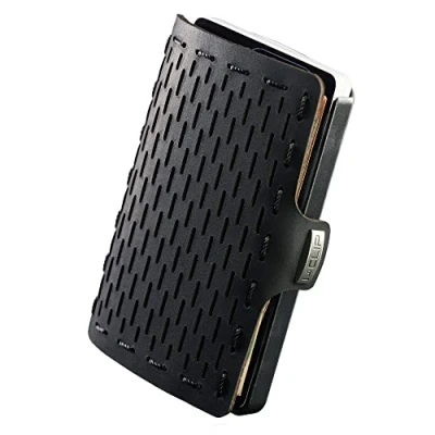 Image of I Clip Original Wallet with Coinpouch Leather Cardholder Moneyclip Slim Black